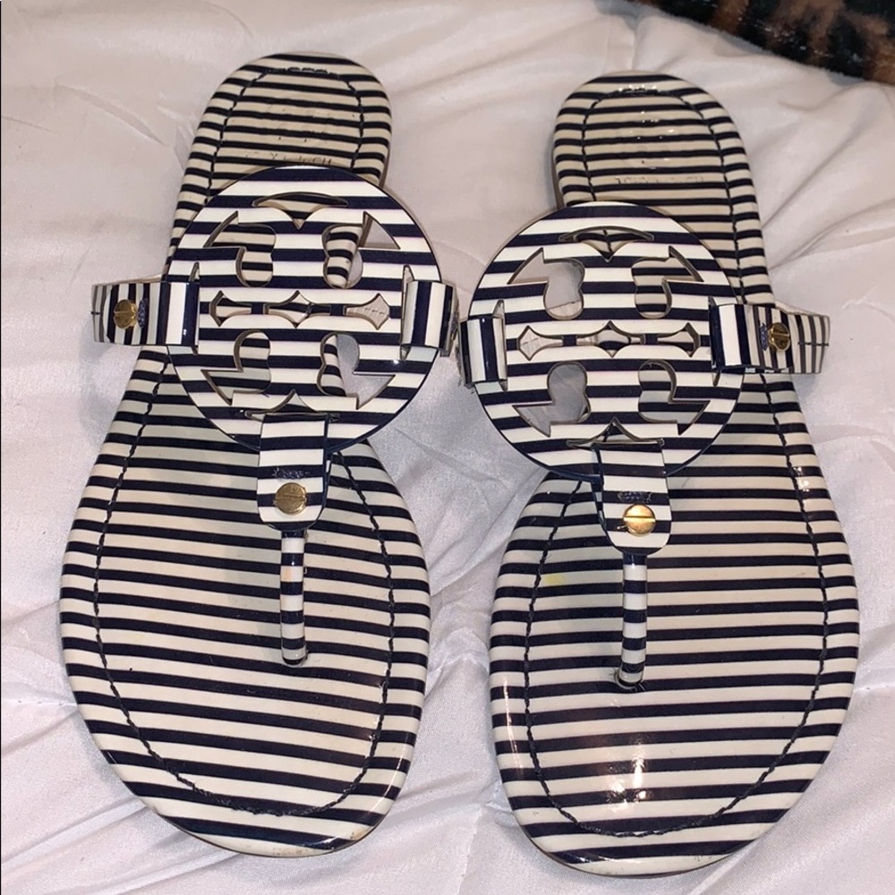 Striped Tory Burch sandals